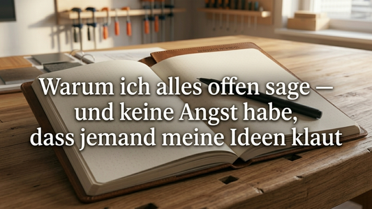 Warum ich alles offen sage — und keine Angst habe dass jemand meine Ideen klaut