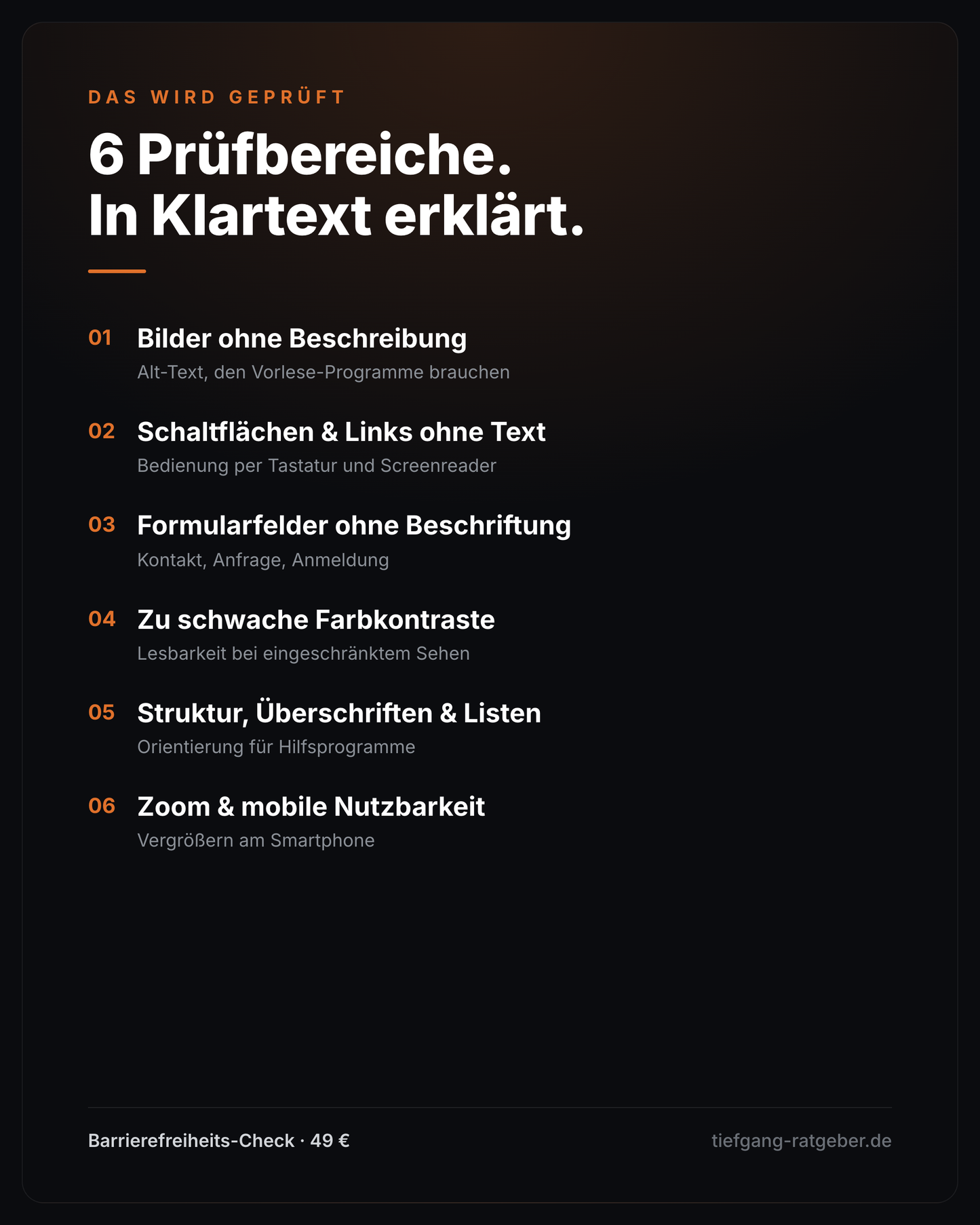 Barrierefreiheits-Check – 6 Prüfbereiche in Klartext erklärt