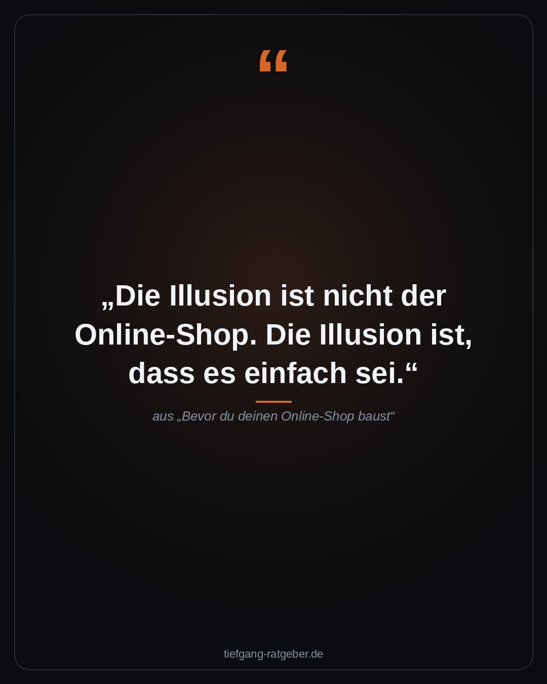Bevor du deinen Online-Shop baust