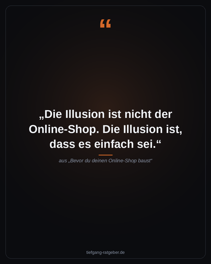 Bevor du deinen Online-Shop baust