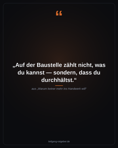 Warum keiner mehr ins Handwerk will